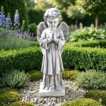 Engel jongen biddend tuinbeeld