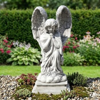 Engel knielend biddend middel Beeld beton tuin