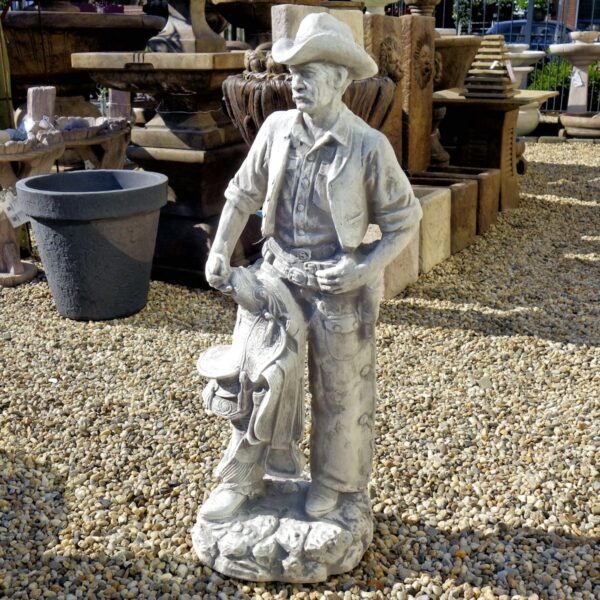 Cowboy 89cm Betonnen tuinbeeld