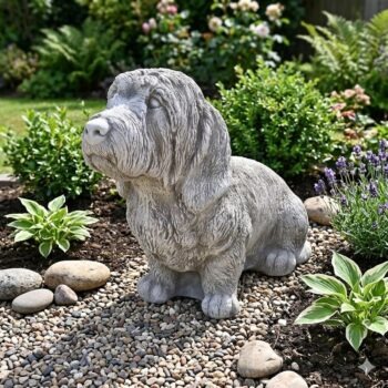 Basset 51cm betonnen tuinbeeld