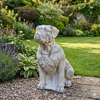 Boxer honden tuinbeeld beton