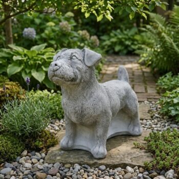Jack Russel betonnen tuinbeeld