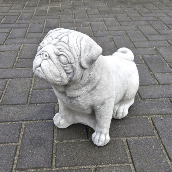 Mopshond betonnen hond beeld tuin