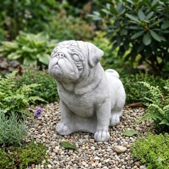 Mopshond betonnen hond beeld tuin