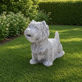 Westie betonnen tuinbeeld hond