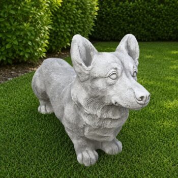 Welsh Corgi betonnen tuinbeeld