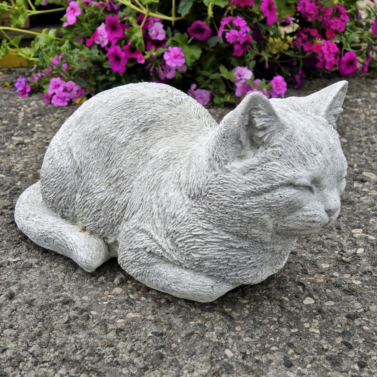 Pennenvriend Wiegen Adviseren Kat liggend. Mooi massief betonnen tuinbeeld voor uw tuin.