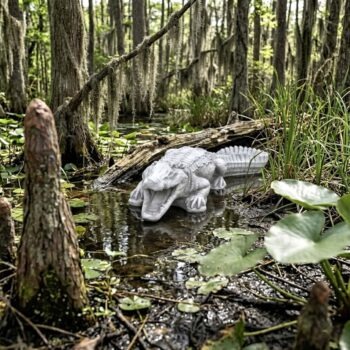 Krokodil tuinbeeld