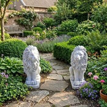 Tuinbeeld Leeuw zittend 53cm