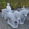 Paard en wagen groot tuinbeeld paard