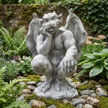 Gargoyle zittend groot tuinbeeld