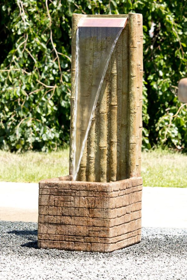 Bamboo look wandfontein Betonnen Fontein Tuin