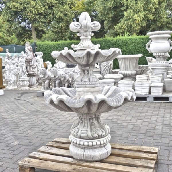 2 Schalen fontein met waterlelie