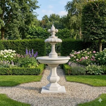 Hoge fontein met waterlelie 2