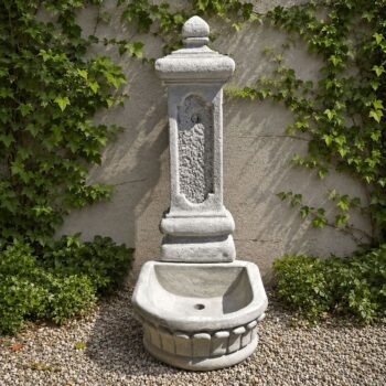 Wandfontein op waterleiding wasbak