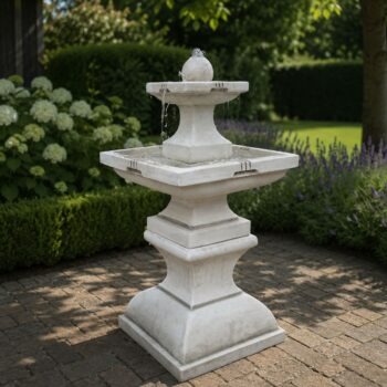 Vierkante 2 schalen fontein Stenen fontein tuin.