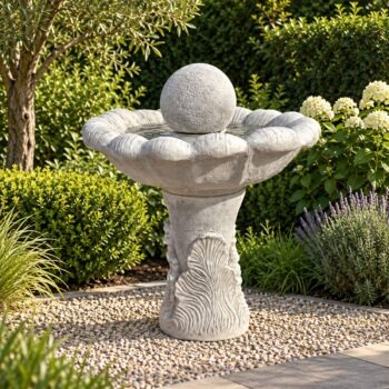 Fontein Luna – klassieke betonnen tuinfontein