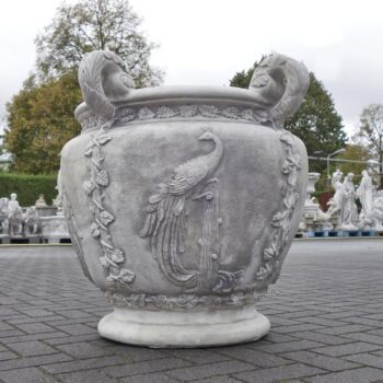 Betonnen Tuinvaas met Pauw